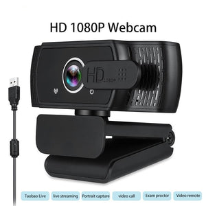 HD 1080P Webcam with Microphone PC Desktop Web Camera Rotatable Cameras for YouTube Live Broadcast Video Calling Conference Work