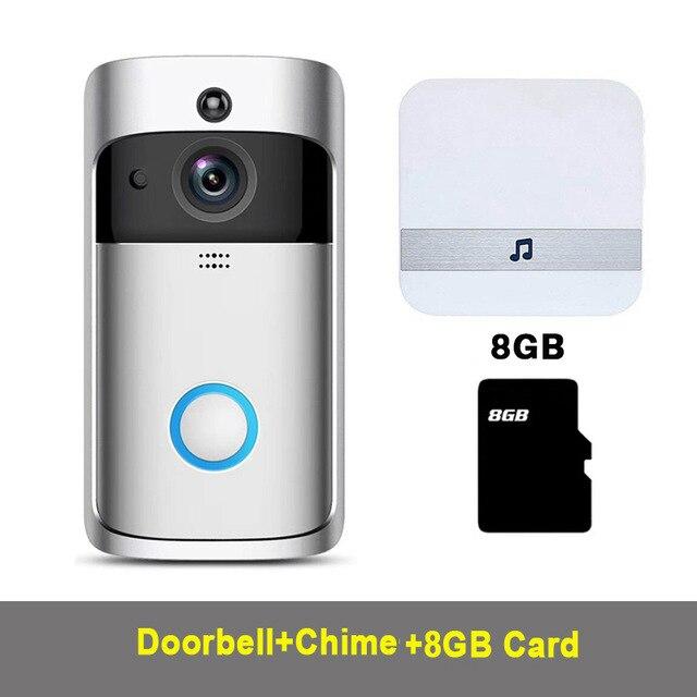 Smart Home V5 Wireless Camera Video Doorbell 720P HD WiFi  Doorbell Home Security Smartphone Remote Monitoring Alarm Door Senso